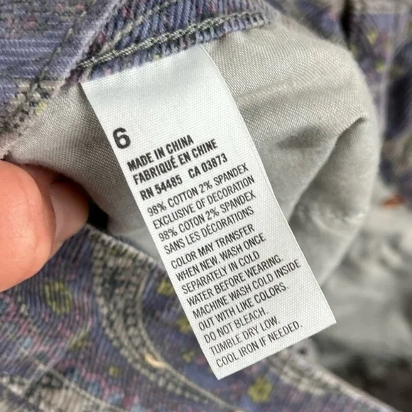 American Eagle Outfitters Paisley Print Corduroy Jean Shorts Stretch Size 6 - Picture 8 of 9